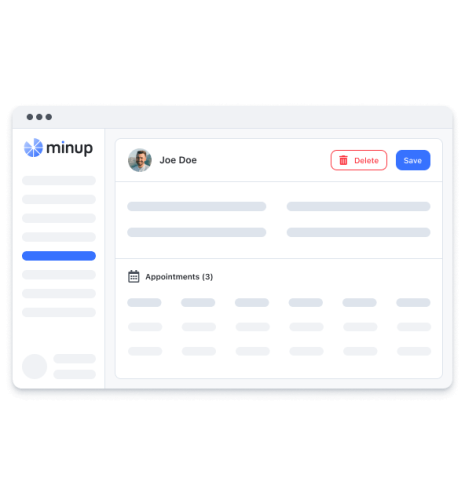 Picture of client profile where general data and appointment information is visible.